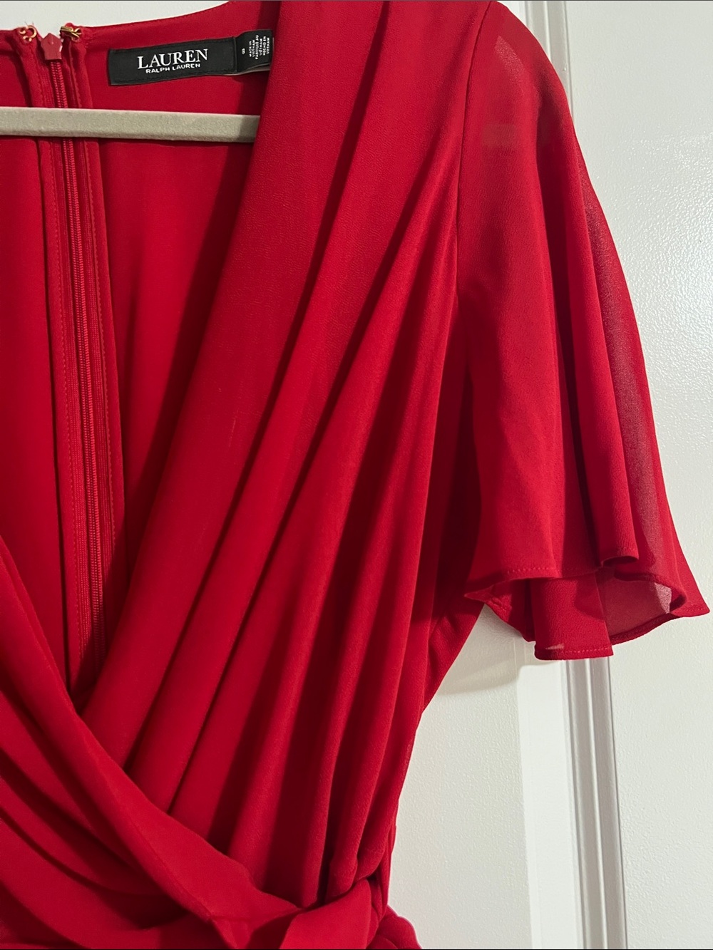 Polo by Ralph Lauren Red Wrap-Style Midi Dress - Picture 4 of 5